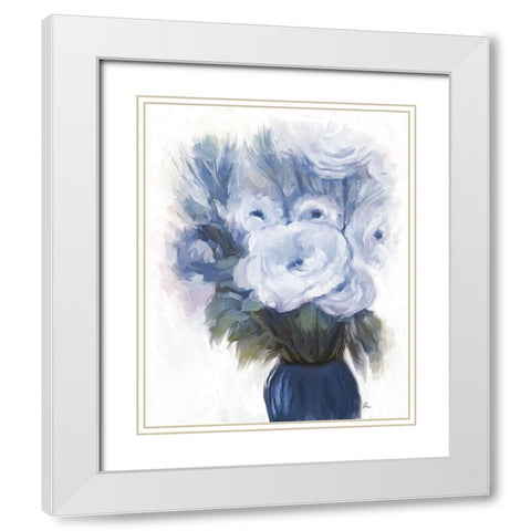 Rose Formality White Modern Wood Framed Art Print with Double Matting by Murdock, Ramona