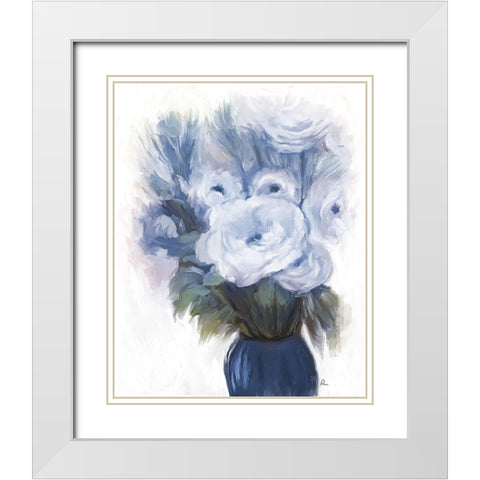 Rose Formality White Modern Wood Framed Art Print with Double Matting by Murdock, Ramona