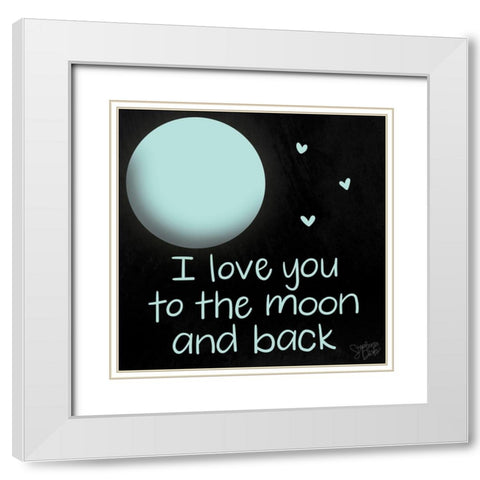To the Moon White Modern Wood Framed Art Print with Double Matting by Dicks, Stephanie