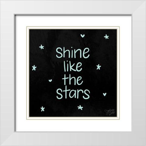 Shine Like the Stars White Modern Wood Framed Art Print with Double Matting by Dicks, Stephanie