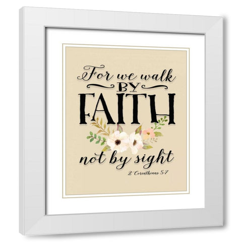 For We Walk Flowers White Modern Wood Framed Art Print with Double Matting by Moss, Tara