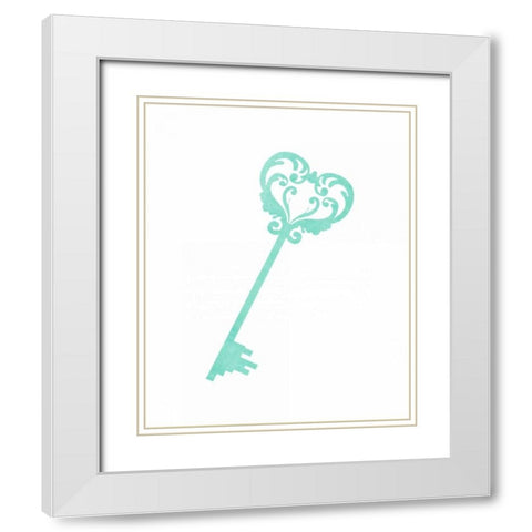 Mint Key White Modern Wood Framed Art Print with Double Matting by Moss, Tara