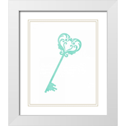 Mint Key White Modern Wood Framed Art Print with Double Matting by Moss, Tara
