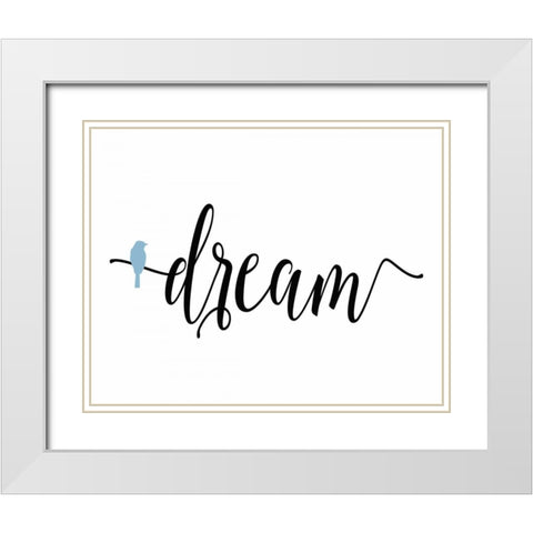 Blue Bird Dream White Modern Wood Framed Art Print with Double Matting by Moss, Tara