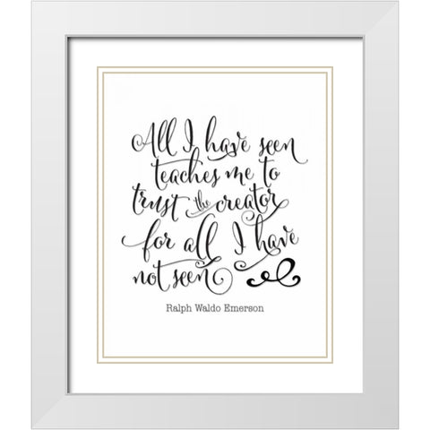 All I Have Seen White Modern Wood Framed Art Print with Double Matting by Moss, Tara