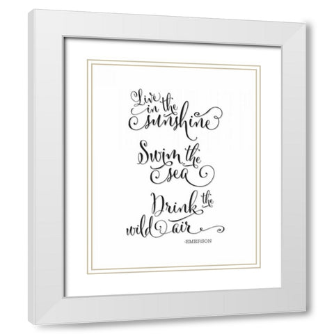 Emerson Live White Modern Wood Framed Art Print with Double Matting by Moss, Tara