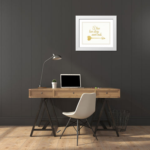 A True Love Story White Modern Wood Framed Art Print with Double Matting by Moss, Tara