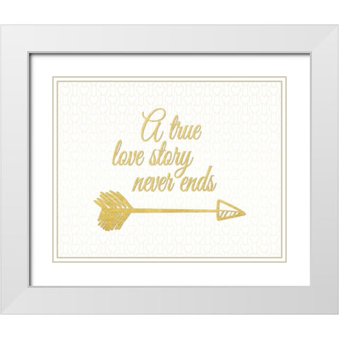 A True Love Story White Modern Wood Framed Art Print with Double Matting by Moss, Tara