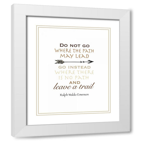 Leave a Trail Earth Tones White Modern Wood Framed Art Print with Double Matting by Moss, Tara