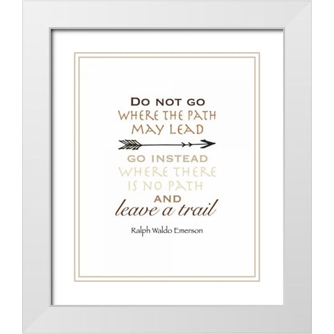Leave a Trail Earth Tones White Modern Wood Framed Art Print with Double Matting by Moss, Tara