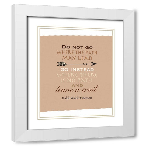 Leave a Trail White Modern Wood Framed Art Print with Double Matting by Moss, Tara