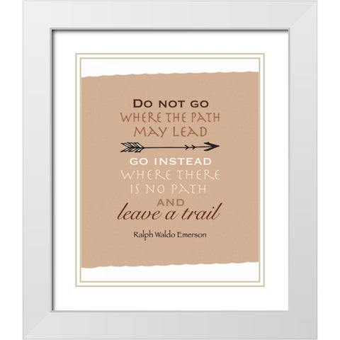 Leave a Trail White Modern Wood Framed Art Print with Double Matting by Moss, Tara
