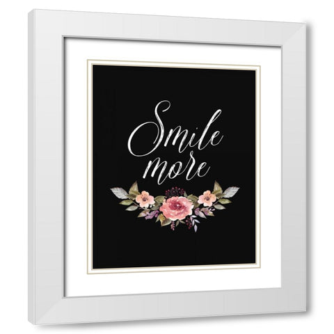 Smile More White Modern Wood Framed Art Print with Double Matting by Moss, Tara