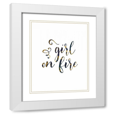 Girl on Fire White Modern Wood Framed Art Print with Double Matting by Moss, Tara