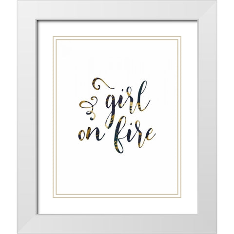 Girl on Fire White Modern Wood Framed Art Print with Double Matting by Moss, Tara