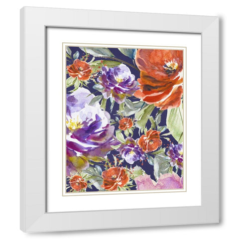 Floral Collage White Modern Wood Framed Art Print with Double Matting by Moss, Tara