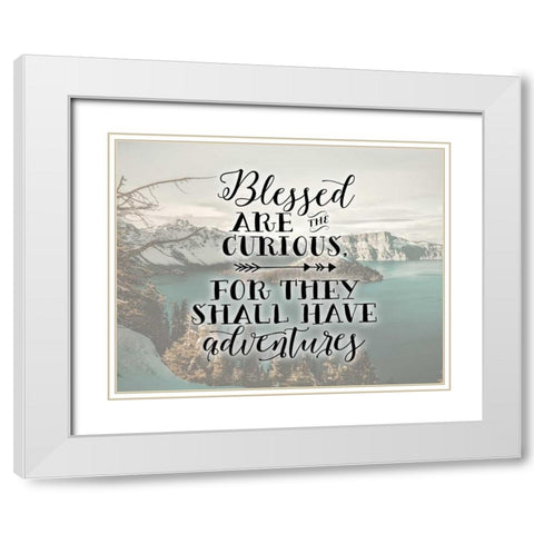 Blessed are the Curious White Modern Wood Framed Art Print with Double Matting by Moss, Tara