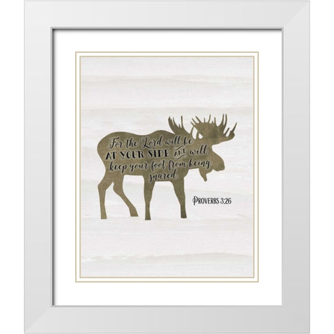 Proverbs 3-26 White Modern Wood Framed Art Print with Double Matting by Moss, Tara