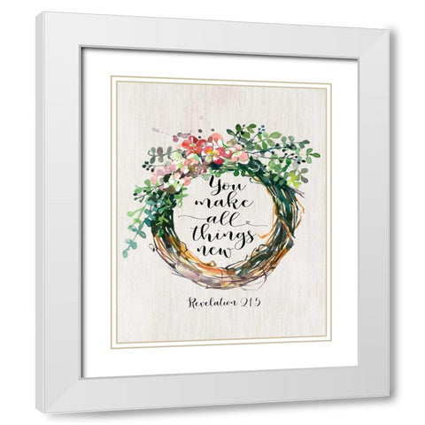 Revelation 21-5 White Modern Wood Framed Art Print with Double Matting by Moss, Tara