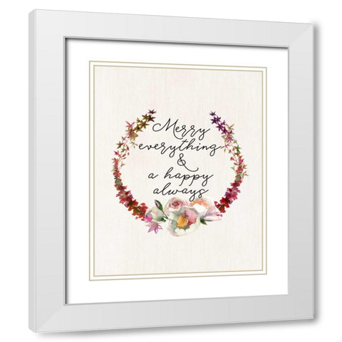 Merry Everything White Modern Wood Framed Art Print with Double Matting by Moss, Tara