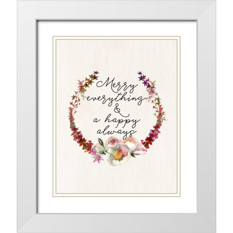 Merry Everything White Modern Wood Framed Art Print with Double Matting by Moss, Tara