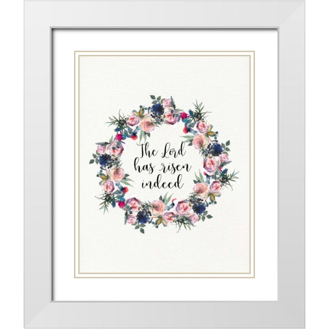 The Lord Has Risen White Modern Wood Framed Art Print with Double Matting by Moss, Tara