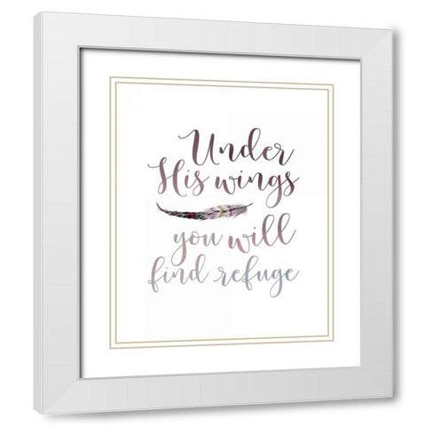 Under His Wings White Modern Wood Framed Art Print with Double Matting by Moss, Tara