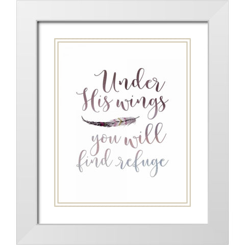 Under His Wings White Modern Wood Framed Art Print with Double Matting by Moss, Tara