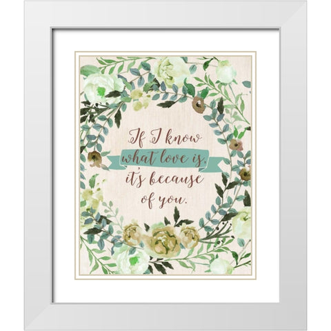 Mom Because of You White Modern Wood Framed Art Print with Double Matting by Moss, Tara