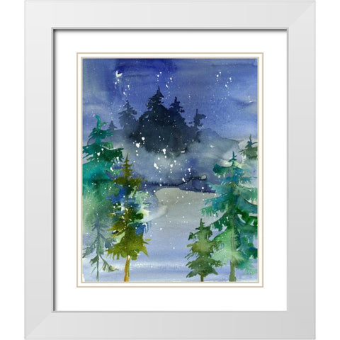 Watercolor Winter White Modern Wood Framed Art Print with Double Matting by Moss, Tara