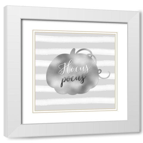Hocus Pocus Pumpkin White Modern Wood Framed Art Print with Double Matting by Moss, Tara