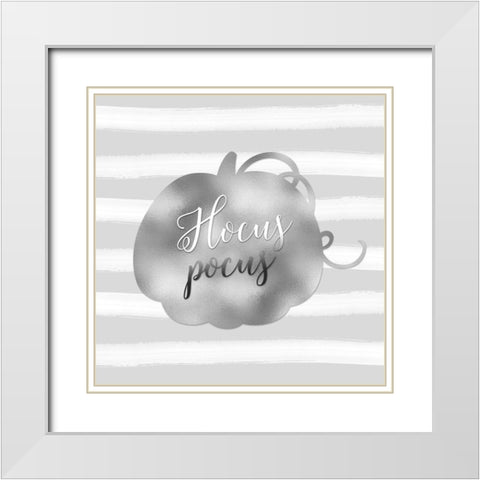 Hocus Pocus Pumpkin White Modern Wood Framed Art Print with Double Matting by Moss, Tara