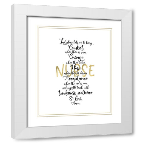Nurse Prayer White Modern Wood Framed Art Print with Double Matting by Moss, Tara