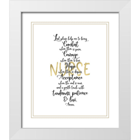 Nurse Prayer White Modern Wood Framed Art Print with Double Matting by Moss, Tara