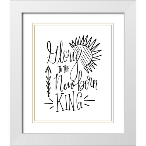 Glory to the Newborn King III White Modern Wood Framed Art Print with Double Matting by Moss, Tara