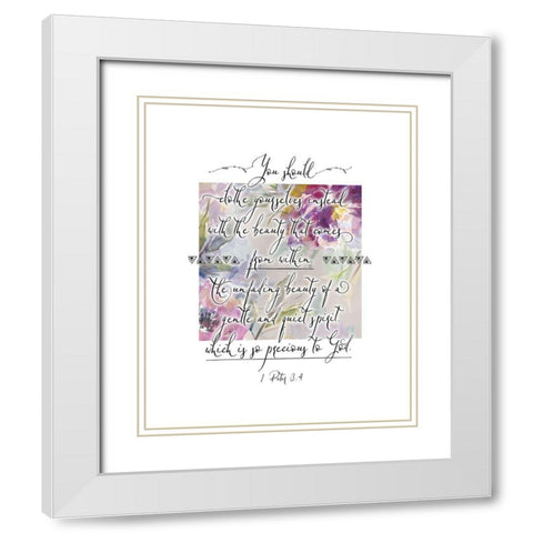 1 Peter 3-4 White Modern Wood Framed Art Print with Double Matting by Moss, Tara