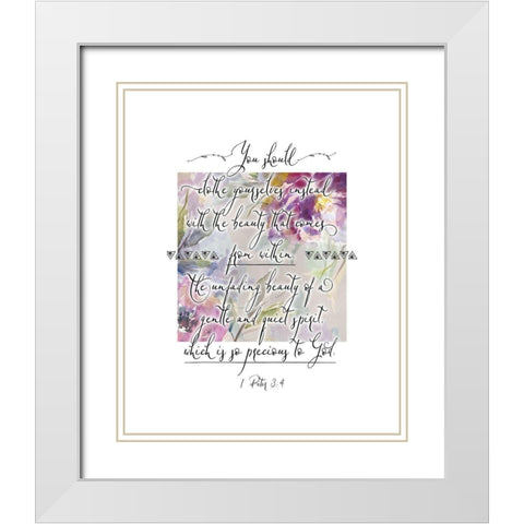 1 Peter 3-4 White Modern Wood Framed Art Print with Double Matting by Moss, Tara