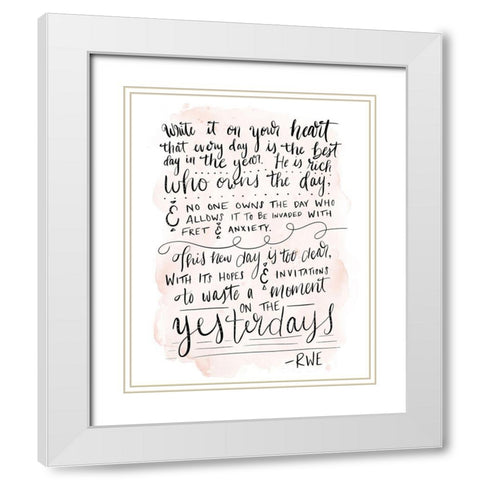 On Your Heart White Modern Wood Framed Art Print with Double Matting by Moss, Tara
