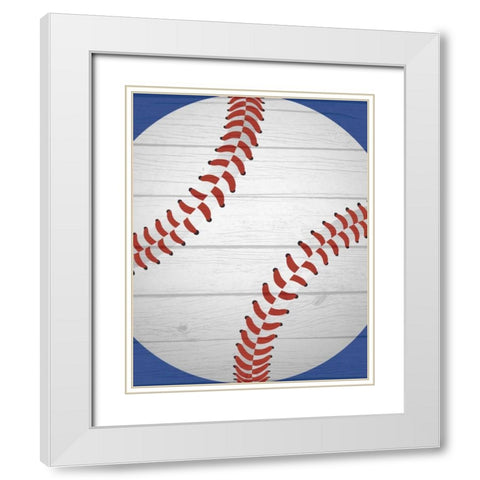 Baseball II White Modern Wood Framed Art Print with Double Matting by Robinson, Tamara