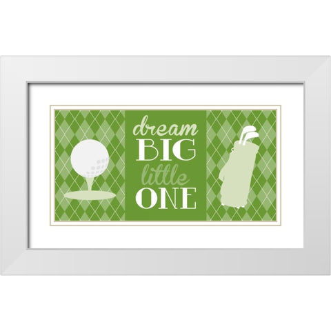 Golf Dream Big Green White Modern Wood Framed Art Print with Double Matting by Robinson, Tamara