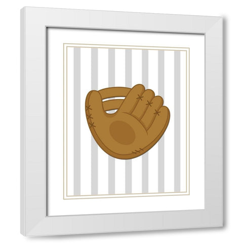 Glove Stripes White Modern Wood Framed Art Print with Double Matting by Robinson, Tamara
