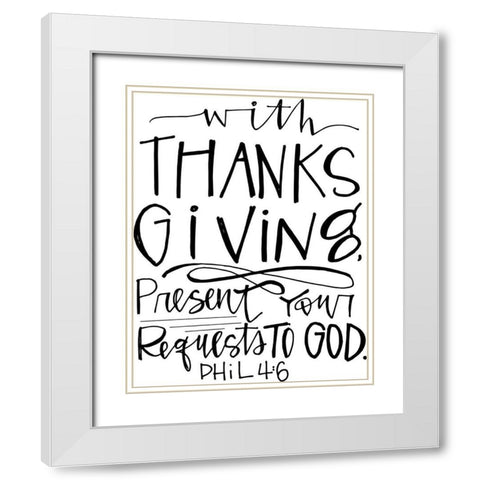 Thanksgiving Present White Modern Wood Framed Art Print with Double Matting by Wieners, Valerie