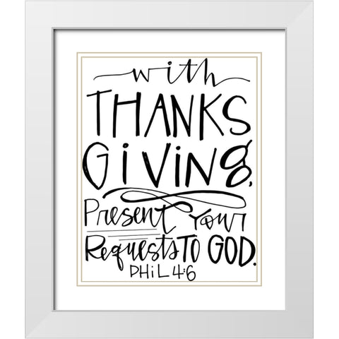 Thanksgiving Present White Modern Wood Framed Art Print with Double Matting by Wieners, Valerie