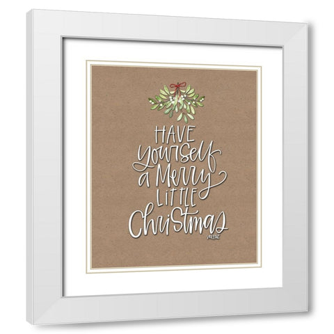 Merry Little Christmas Craft White Modern Wood Framed Art Print with Double Matting by Wieners, Valerie