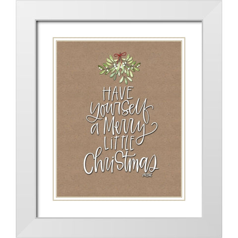 Merry Little Christmas Craft White Modern Wood Framed Art Print with Double Matting by Wieners, Valerie