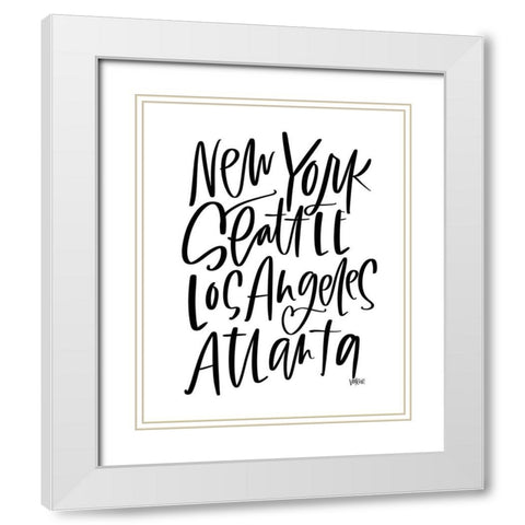 New York White Modern Wood Framed Art Print with Double Matting by Wieners, Valerie