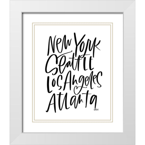 New York White Modern Wood Framed Art Print with Double Matting by Wieners, Valerie