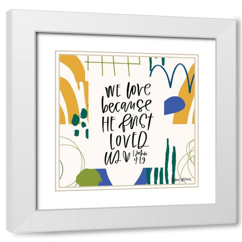 We Love Kids White Modern Wood Framed Art Print with Double Matting by Wieners, Valerie