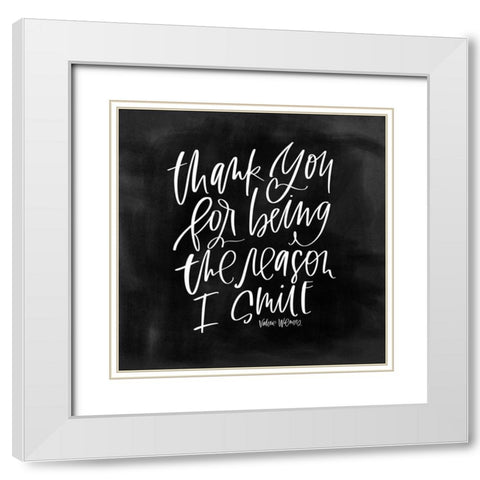 Reason I Smile White Modern Wood Framed Art Print with Double Matting by Wieners, Valerie