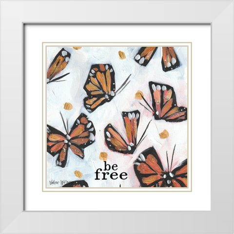Be Free White Modern Wood Framed Art Print with Double Matting by Wieners, Valerie